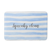 Squeaky Clean Blue Stripe Wasserfarbbadematte Badematte (Vorderseite)