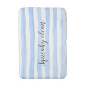Squeaky Clean Blue Stripe Wasserfarbbadematte Badematte (Vorderseite Vertikal)