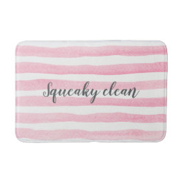 Squeaky Clean rosa Streifen Aquarellmatte Badematte