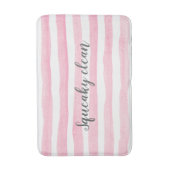 Squeaky Clean rosa Streifen Aquarellmatte Badematte (Vorderseite Vertikal)