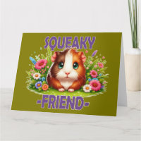 Squeaky Friend Pun. Niedlich Baby Guinea Cartoon