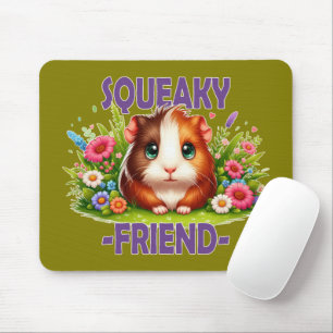 Squeaky Friend Pun. Niedlich Baby Guinea Cartoon Mousepad
