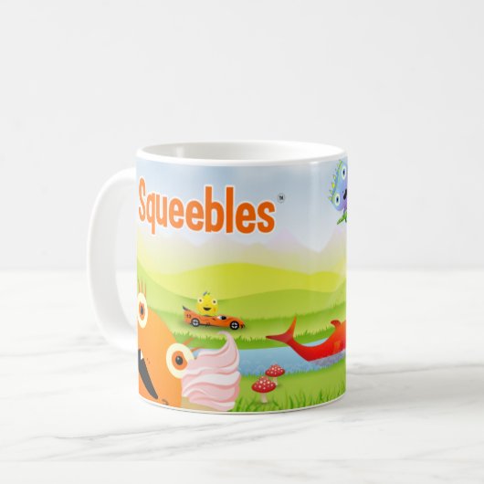 Squeebles "glückliche" Tasse (Vorderseite Links)