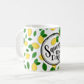 Squeeeeze the Day Funny Zitat Lemon Clip Art Muste Kaffeetasse (Vorderseite Links)