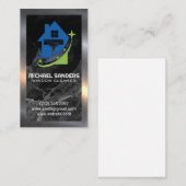 Squeegee Logo | Reinigungsdienste | Marmormetall Visitenkarte (Vorne/Hinten)