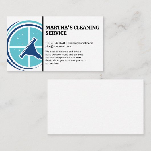 Squeegee Window | Maid Cleaners Visitenkarte (Vorne/Hinten)