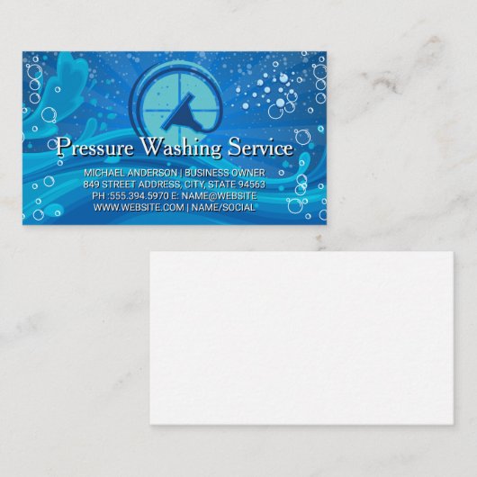 Squeegee Windows Clean | Bubbles Visitenkarte (Vorne/Hinten)