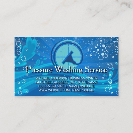 Squeegee Windows Clean | Bubbles Visitenkarte (Vorderseite)