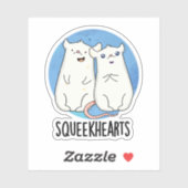 Squeekherzen Funny Mouse Sweetheart Pun Aufkleber (Blatt)