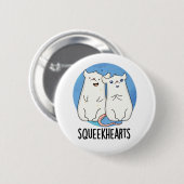 Squeekherzen Funny Mouse Sweetheart Pun Button (Vorne & Hinten)