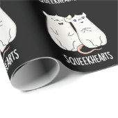 Squeekherzen Funny Mouse Sweetheart Pun Dark BG Geschenkpapier (Rolleneckpunkt)