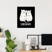 Squeekherzen Funny Mouse Sweetheart Pun Dark BG Poster (Heimbüro)