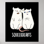 Squeekherzen Funny Mouse Sweetheart Pun Dark BG Poster (Vorne)