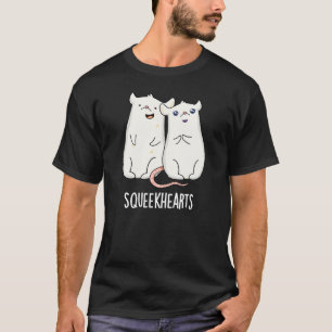 Squeekherzen Funny Mouse Sweetheart Pun Dark BG T-Shirt