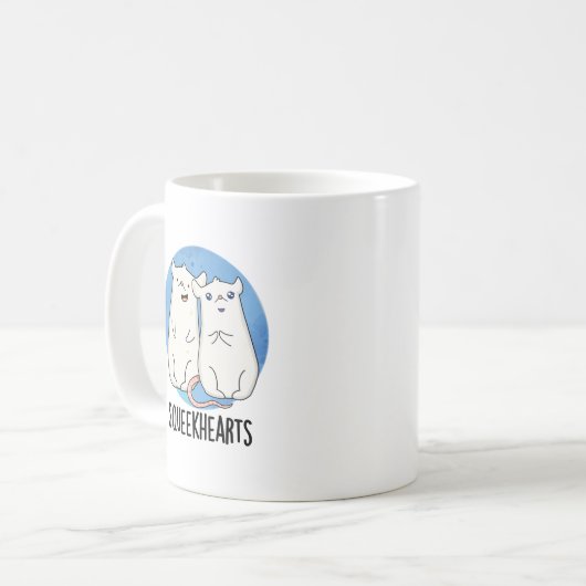Squeekherzen Funny Mouse Sweetheart Pun Kaffeetasse (Vorderseite Links)