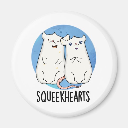 Squeekherzen Funny Mouse Sweetheart Pun Magnet (Vorne)