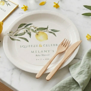 Squeeze & Celebrate Zitronen-Baby-Party Pappteller