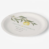 Squeeze & Celebrate Zitronen-Baby-Party Pappteller (Schrägansicht)