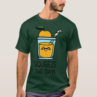 Squeeze den Tag Kawaii Niedlichen Orangensaft T-Shirt