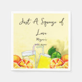 Squeeze der Liebe Lemonade Lemon Citrus Brautparty Serviette (Vorderseite)