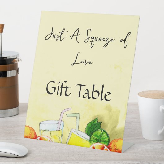 Squeeze der Liebe Lemonade Lemon Citrus Brautparty Sockelschild (In Situ)