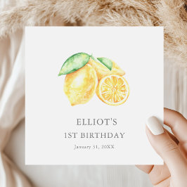 Squeeze Lemon Citrus Baby Erstgeburtstag Begrüßung Serviette