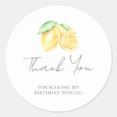 Squeeze Lemon Citrus Baby First Birthday Runder Aufkleber (Vorderseite)