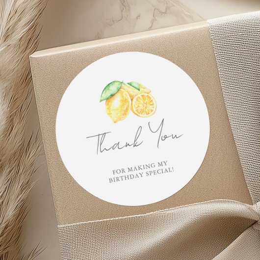 Squeeze Lemon Citrus Baby First Birthday Runder Aufkleber