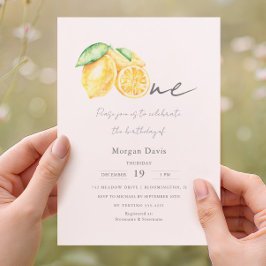 Squeeze Lemon Citrus Summer Baby ersten Geburtstag Einladung