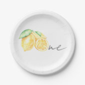 Squeeze Lemon Citrus Summer Baby ersten Geburtstag Pappteller (Vorderseite)
