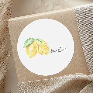 Squeeze Lemon Citrus Summer Baby ersten Geburtstag Runder Aufkleber
