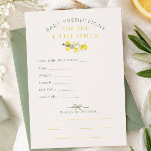 Squeeze Little Lemon Sage Ribbon Baby Vorhersagen Einladung