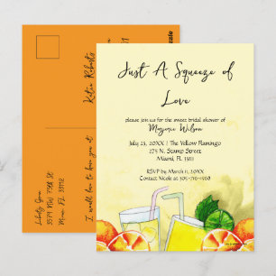 Squeeze of Love Lemonade Zitrone Zitrus Hochzeitsf Postkarte