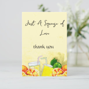 Squeeze of Love Limonade Zitrone Zitrus Brautparty Dankeskarte