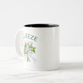 Squeeze The Day Coffee Mug: Funny Lemon Quote Zweifarbige Tasse (Vorderseite Links)