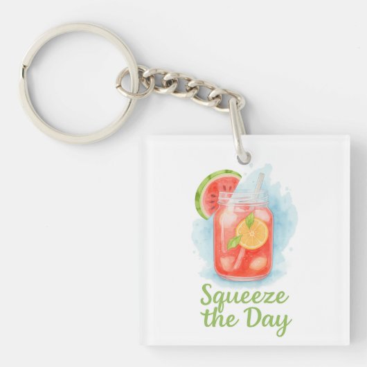 Squeeze the Day - erfrischender Sommer Fruchtsaft Schlüsselanhänger (Vorderseite)