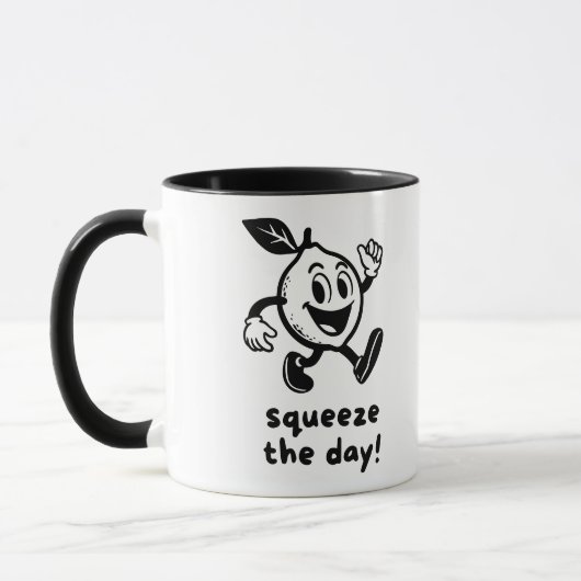Squeeze The Day Fun Lemon Pun Tasse (Links)