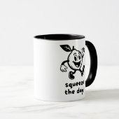 Squeeze The Day Fun Lemon Pun Tasse (VorderseiteRechts)