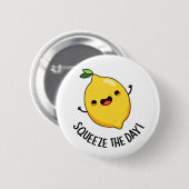 Squeeze the Day Funny Fruit Lemon Pub Button (Vorne & Hinten)