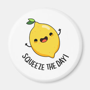 Squeeze the Day Funny Lemon Puff Magnet
