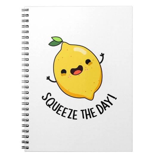 Squeeze the Day Funny Lemon Puff Notizblock (Vorderseite)