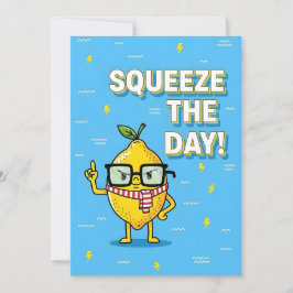 Squeeze the Day funny lemon pun gift Dankeskarte