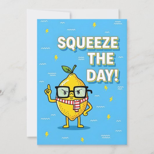 Squeeze the Day funny lemon pun gift Dankeskarte (Vorderseite)