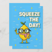 Squeeze the Day funny lemon pun gift Dankeskarte (Vorne/Hinten)