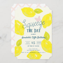 Squeeze the Day Lemon Citrus Girl Birthday Einladung