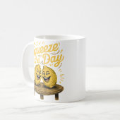 "Squeeze the Day" Lemon Motivation Kaffeetasse (Vorderseite Links)