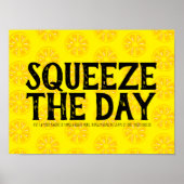 Squeeze the Day Lemons Frucht gelb schwarzes Muste Poster (Vorne)