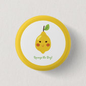 Squeeze the Day Punny Lemon Button (Vorderseite)