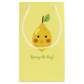Squeeze the Day Punny Lemon Kleine Geschenktüte (Rückseite)