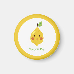 Squeeze the Day Punny Lemon Magnet